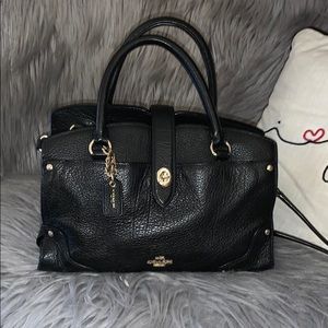Black leather Coach handbag